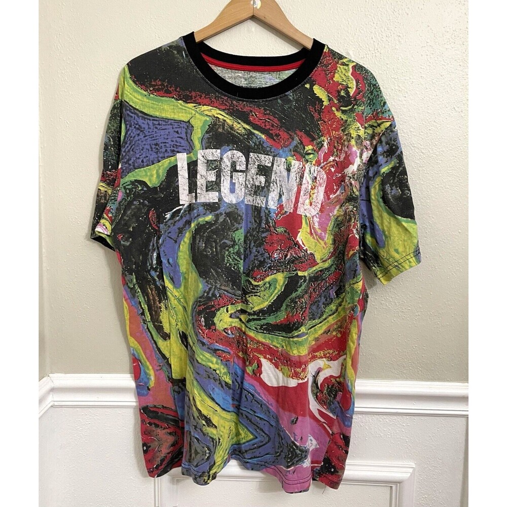 Encrypted T Shirt Men's 3X All Over Print Art to Wear Legend Color Short Sleeve